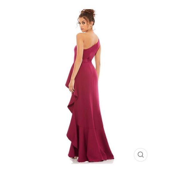NWT Ieena for Mac Duggal One Shoulder Ruffle Gown - Picture 4 of 7